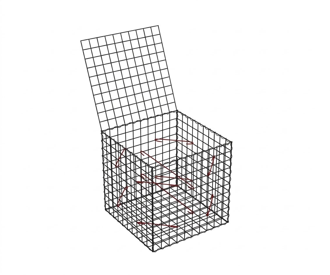Габион 100×100×100 см – мрежа 10×10 см, заварен габион от поцинкована тел