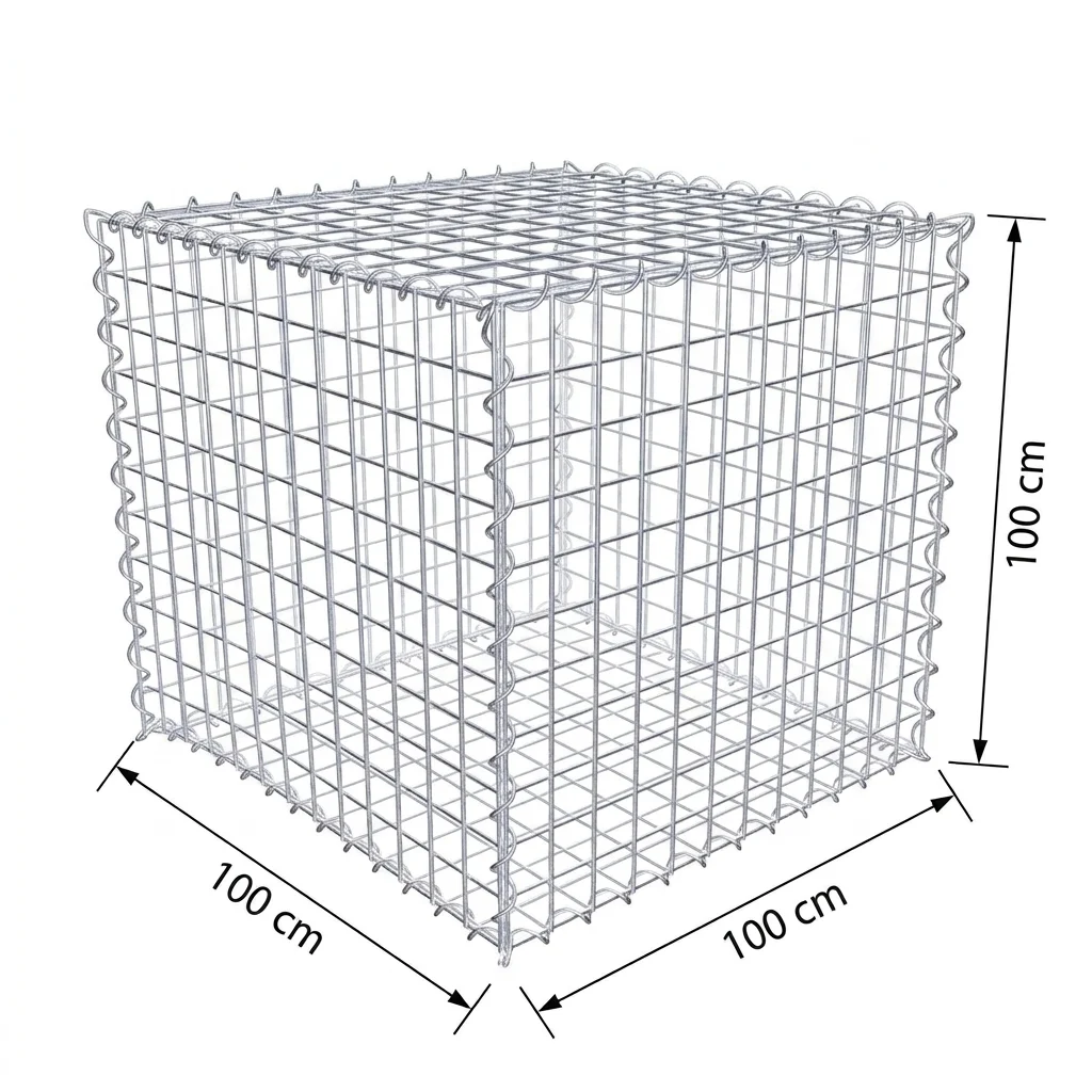 Габион 100×100×100 см – мрежа 5×5 см, заварен габион от поцинкована тел