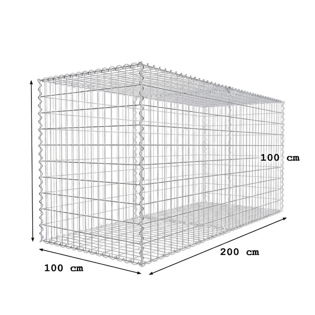 Габион 200×100×100 см – мрежа 10×5 см, заварен габион от поцинкована тел