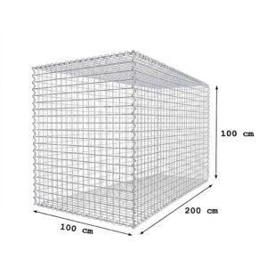 Габион 200×100×100 см – мрежа 5×5 см, заварен габион от поцинкована тел