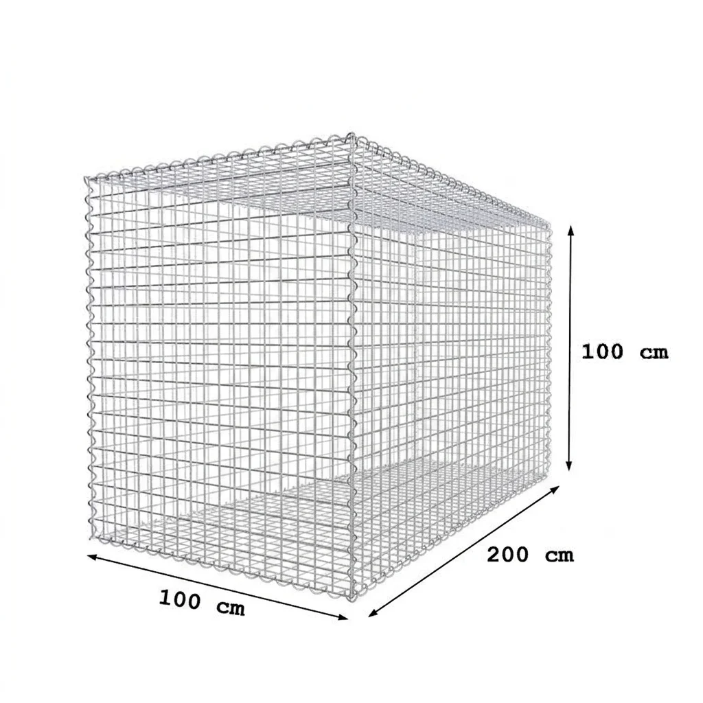 Габион 200×100×100 см – мрежа 5×5 см, заварен габион от поцинкована тел